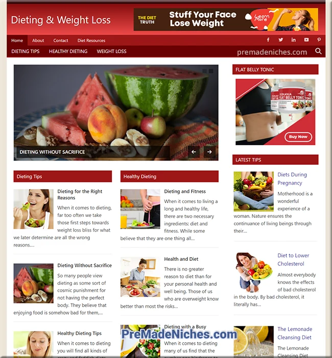 dieting weight loss premade blog