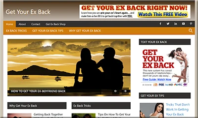 Ready Made Get Your Ex-back Blog with a Vibrant Theme