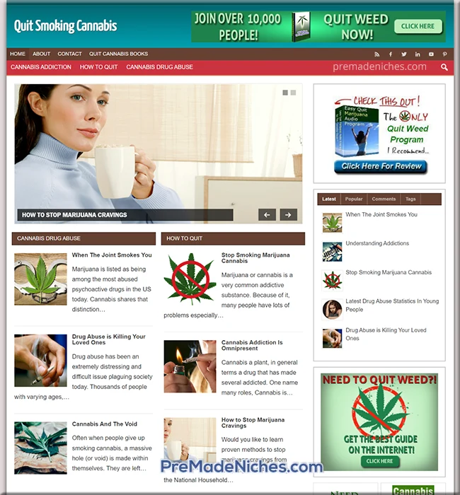 quit smoking cannabis PLR site