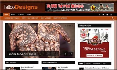 Tattoo Designs Ready Made Blog with a Vibrant Theme