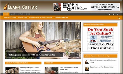 Learn Guitar Ready Made Blog with an Amazing Design