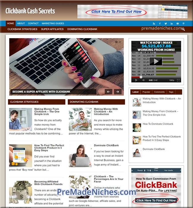 premade Clickbank marketing website
