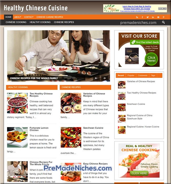 Chinese cuisine premade site