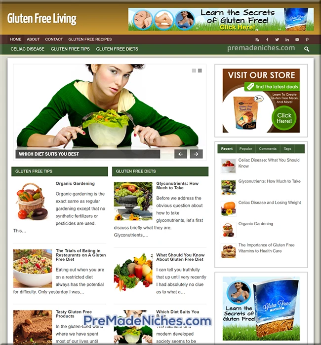 gluten free turnkey website
