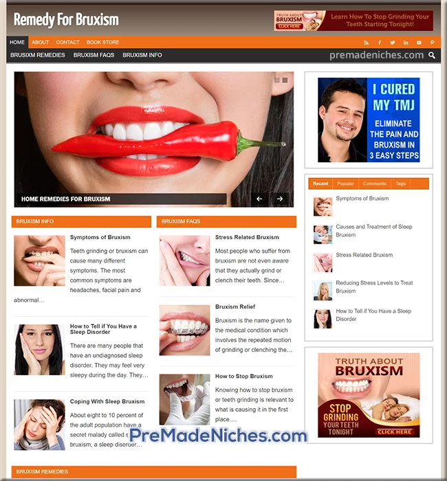 pre-made bruxism turnkey site