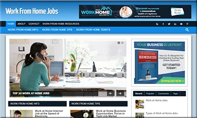 Premade Work Home Jobs Blog with a Beautiful Theme