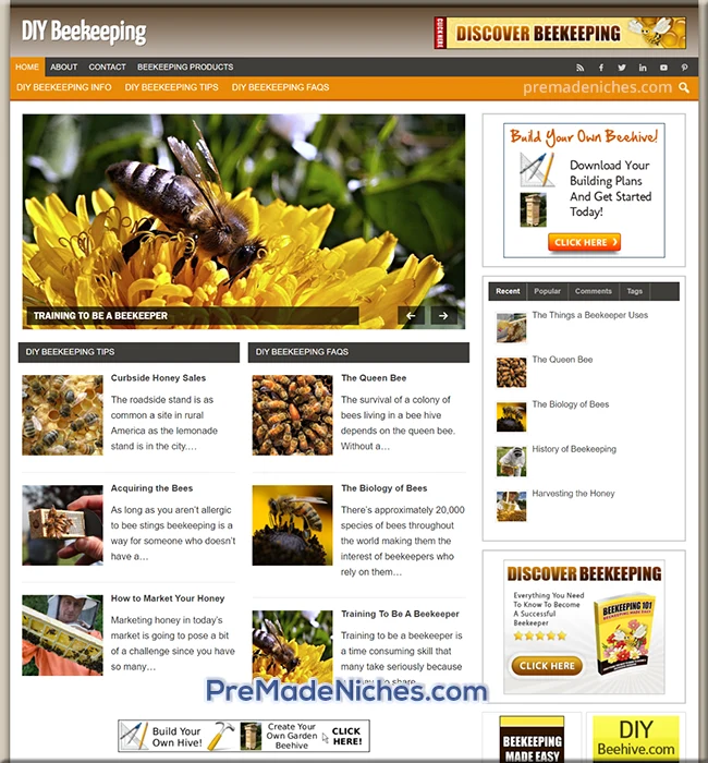 DIY beekeeping turnkey website