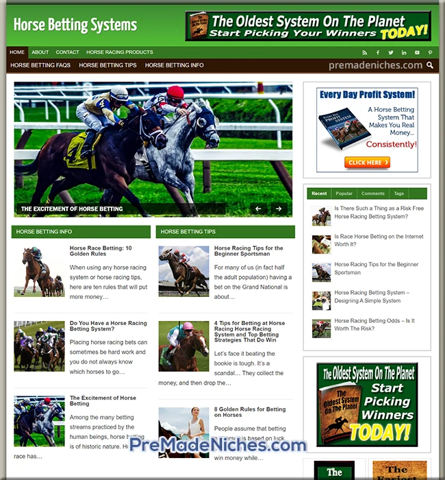 horse racing premade site