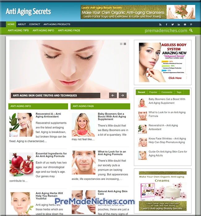 anti-aging ready made site