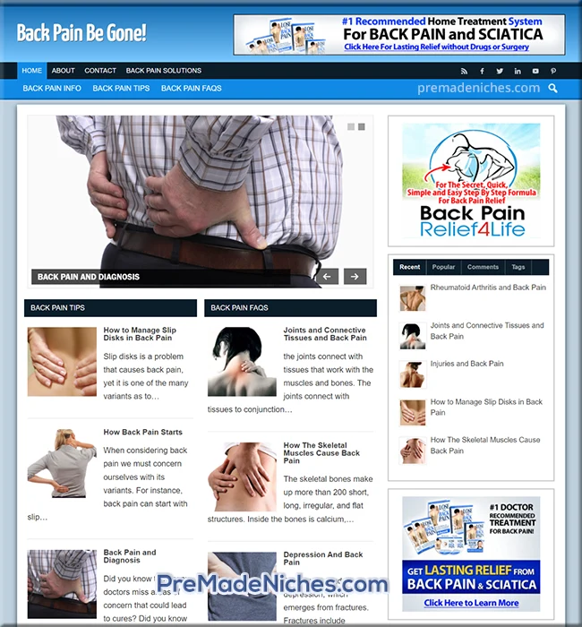 back pain ready made site