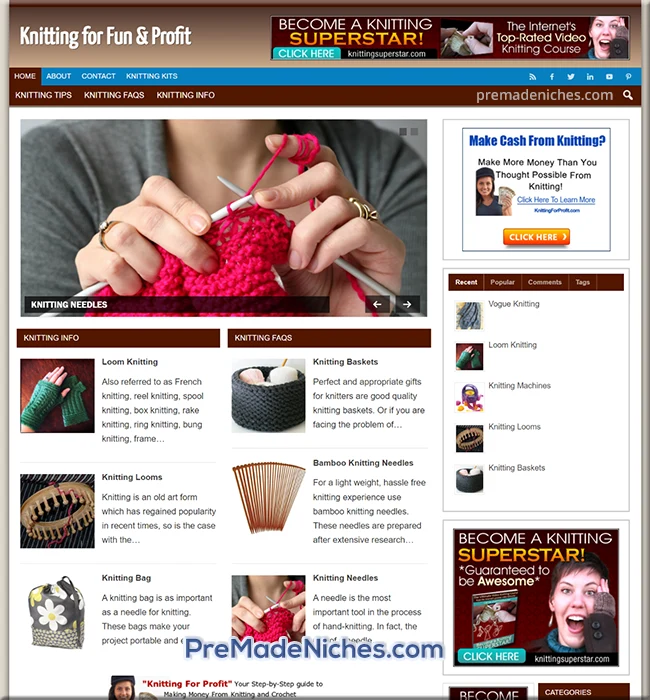 ready made knitting website