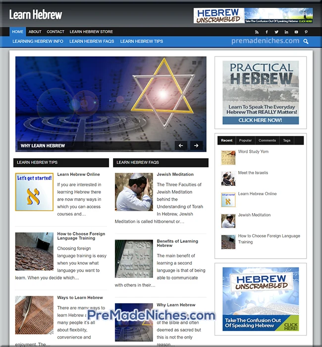 pre made learn Hebrew blog
