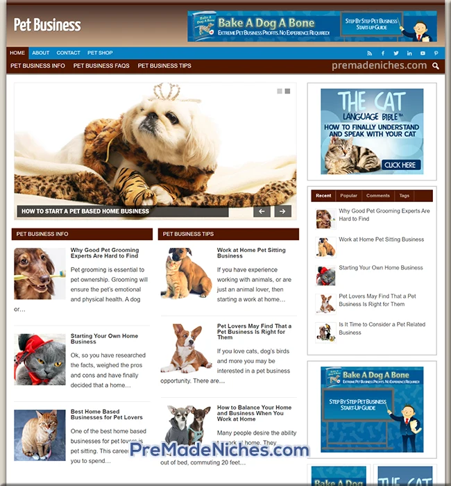 pet business pre made blog