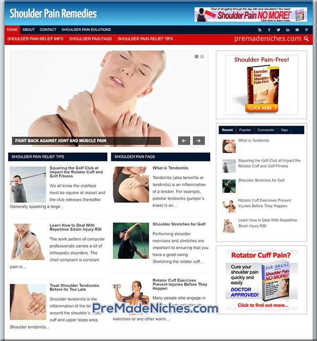 shoulder pain turnkey website