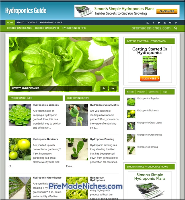 ready made hydroponics website