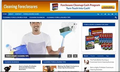 Premade Cleaning Foreclosures Blog with Great Theme
