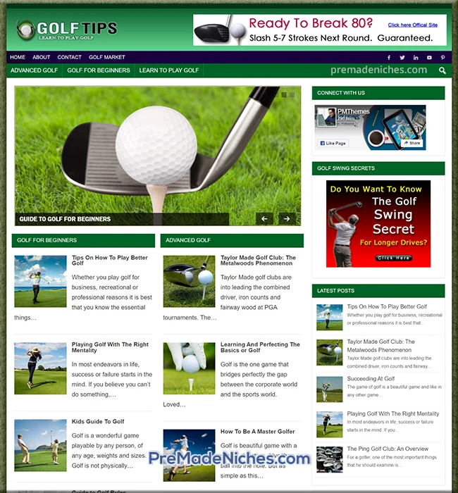 done for you golf niche blog