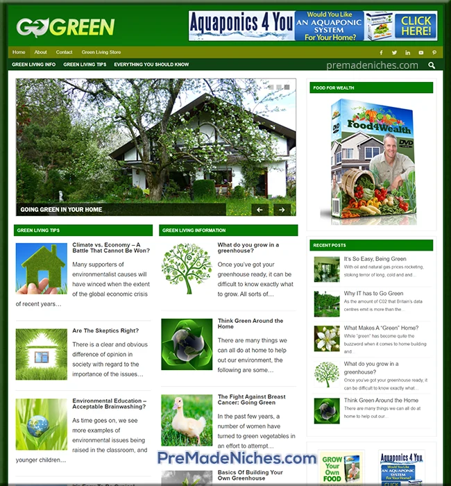 pre made green living blog