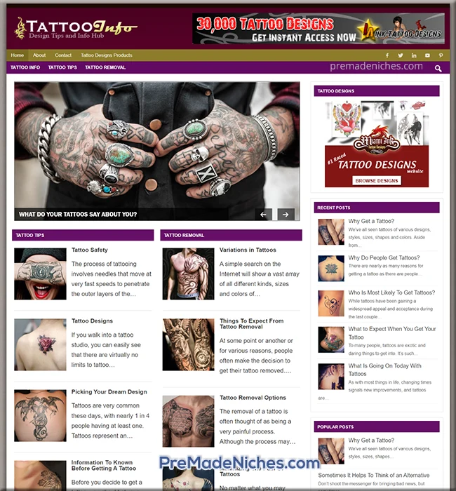 ready-made tattoo niche blog