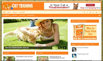 Pre Made Cat Training Blog with a Rich eBook