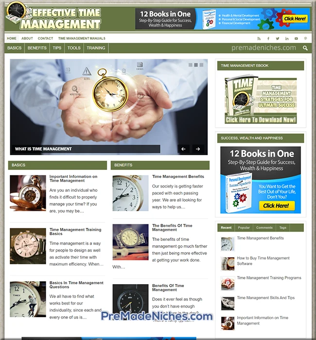 pre made time management blog