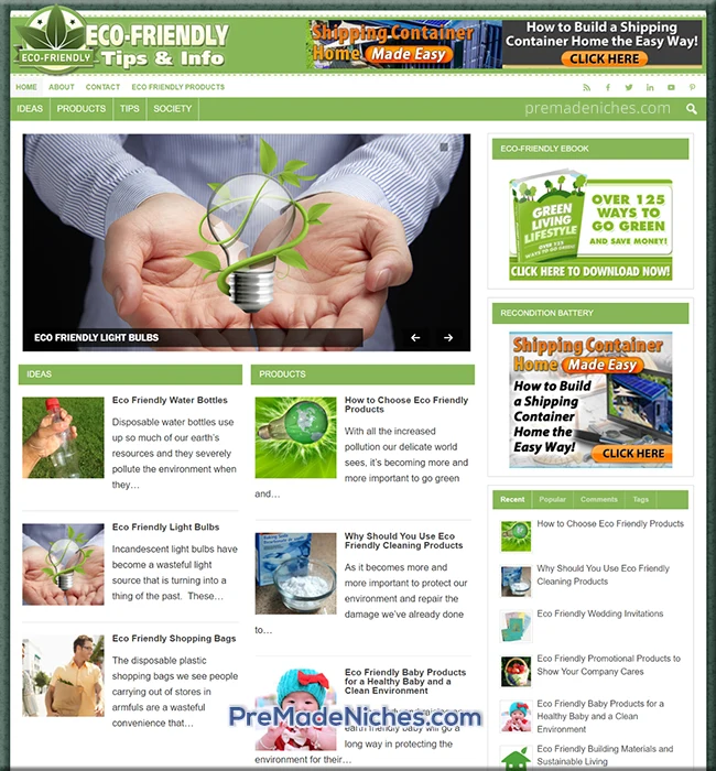 pre made eco-friendly living blog