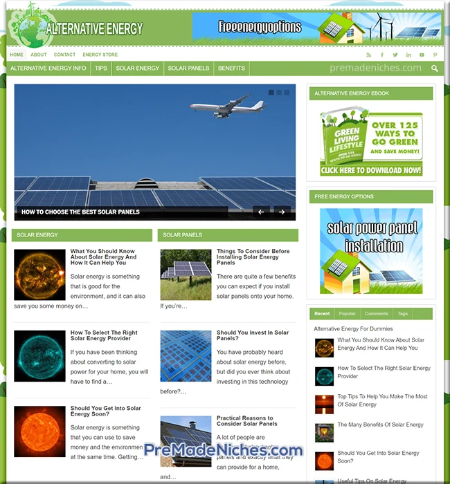 pre made alternative energy blog