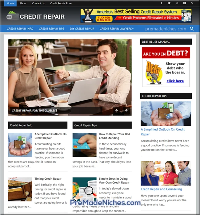 pre made credit repair website