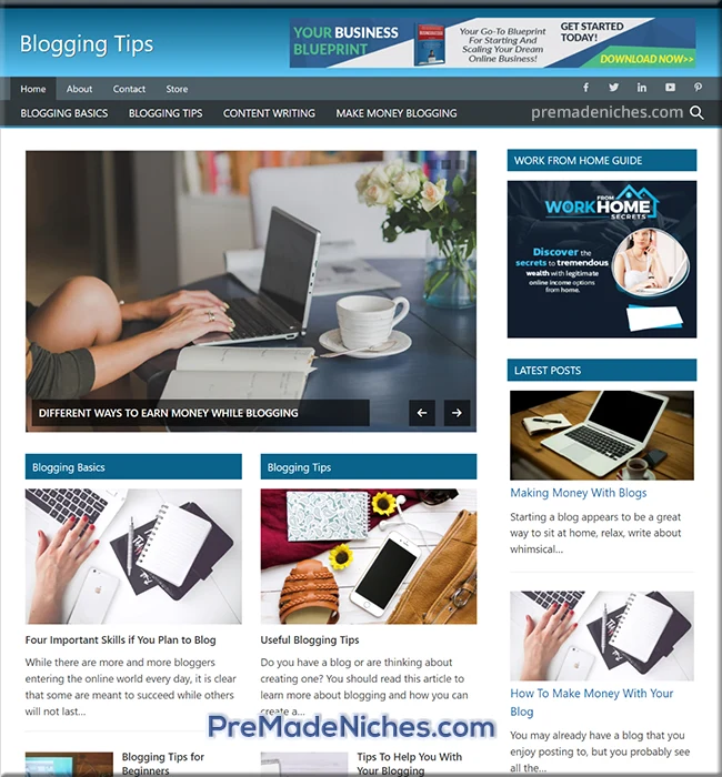 ready made blogging tips site