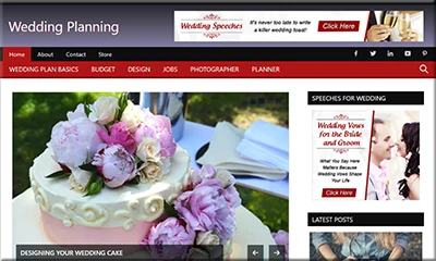 Pre Made Wedding Planning Site with a High Quality Theme