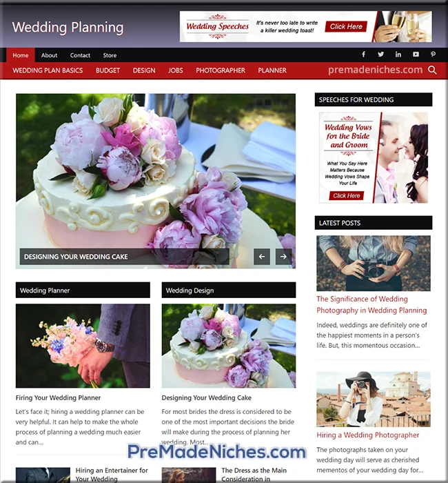 pre made wedding planning site