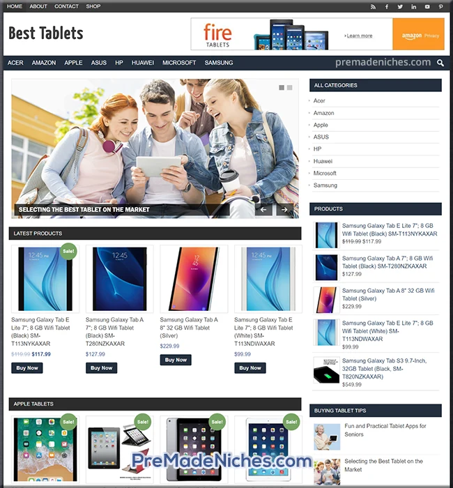 best tablets pre made affiliate blog