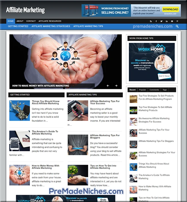 affiliate marketing ready made site