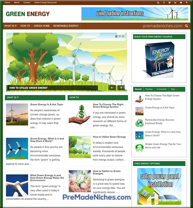 green energy ready made site