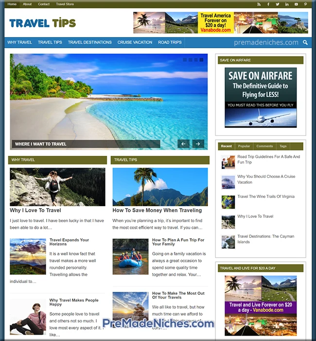 travel tips ready made site