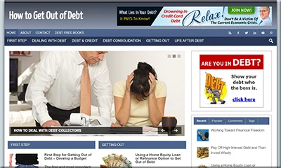 Get Out Debt Ready Made Blog with a Stunning Design