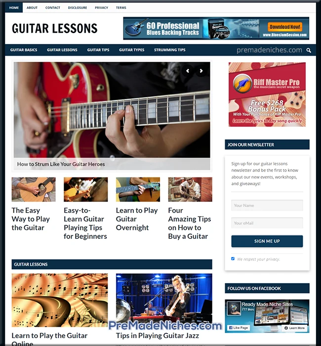 guitar lessons pre-made blog