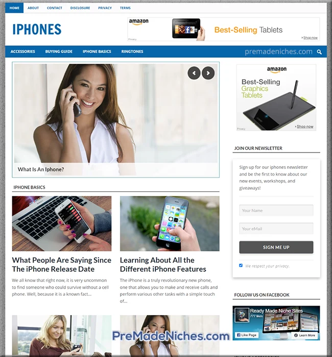 iPhone ready made website