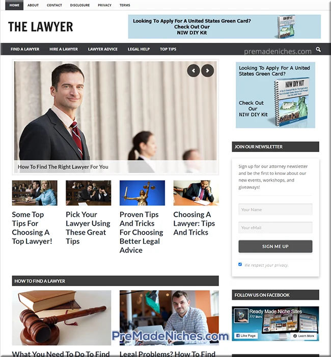 lawyer attorney pre-made blog
