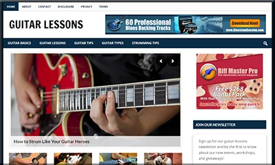 Guitar Lessons Pre Made Blog with Resell Rights