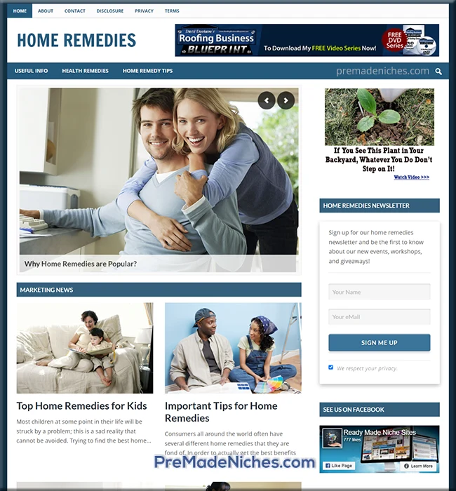 home remedies pre-made site