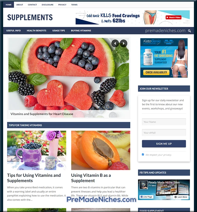 supplements health pre-made blog