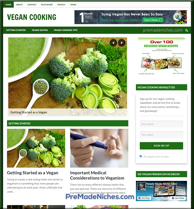 vegan cooking pre-made blog