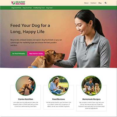 Done for You Healthy Dog Recipes Website Kit