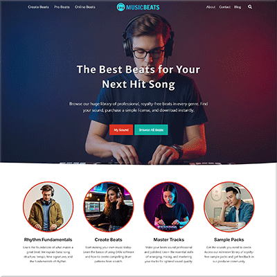 Pre-Built Music Production Website Package