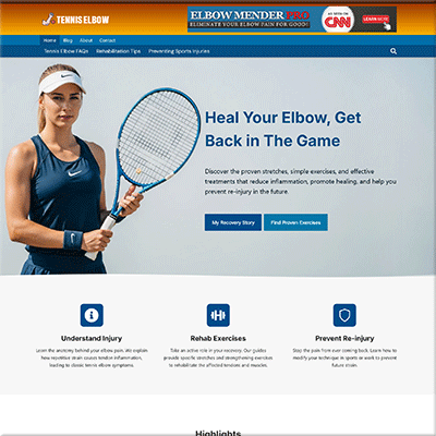 Turnkey Tennis Elbow Treatment Website Package