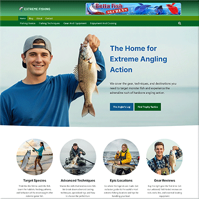 Ready to Go Extreme Fishing Website Template