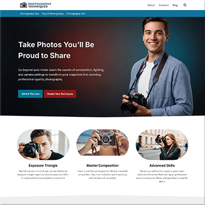 Ready Made Photography Tips Website Template