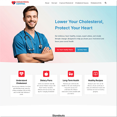 Ready Made Cholesterol Management Website Package