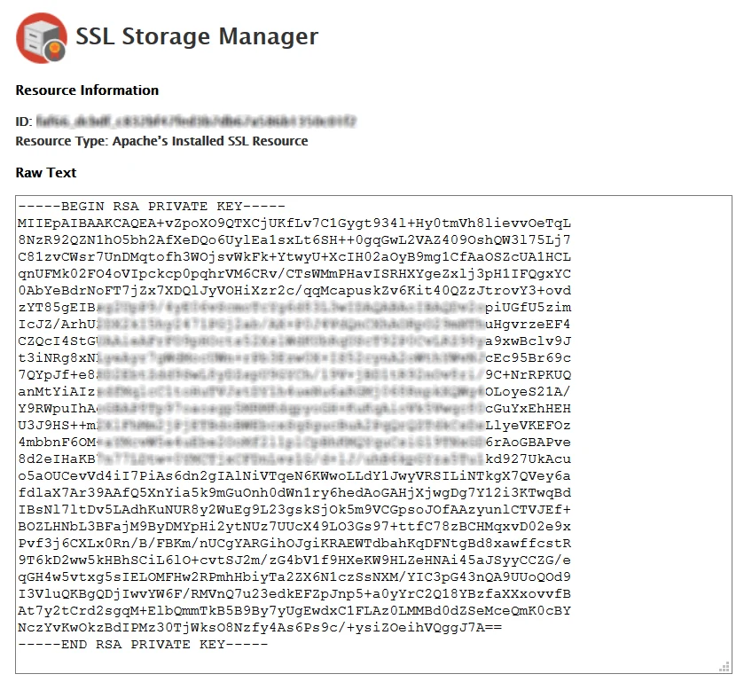 SSL storage manager
